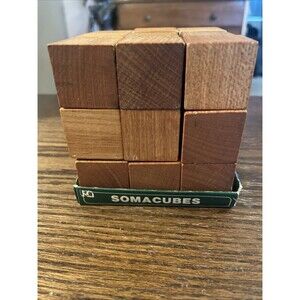 Vintage Danish Soma Cube By PG Game Midcentury New Zealand Native Timber Wood